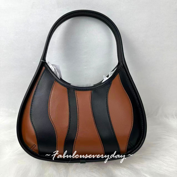 Coach Handbags - Coach Ergo Bag Wavy Stripe Upcrafted Coachtopia Leather In Brown Black CQ004